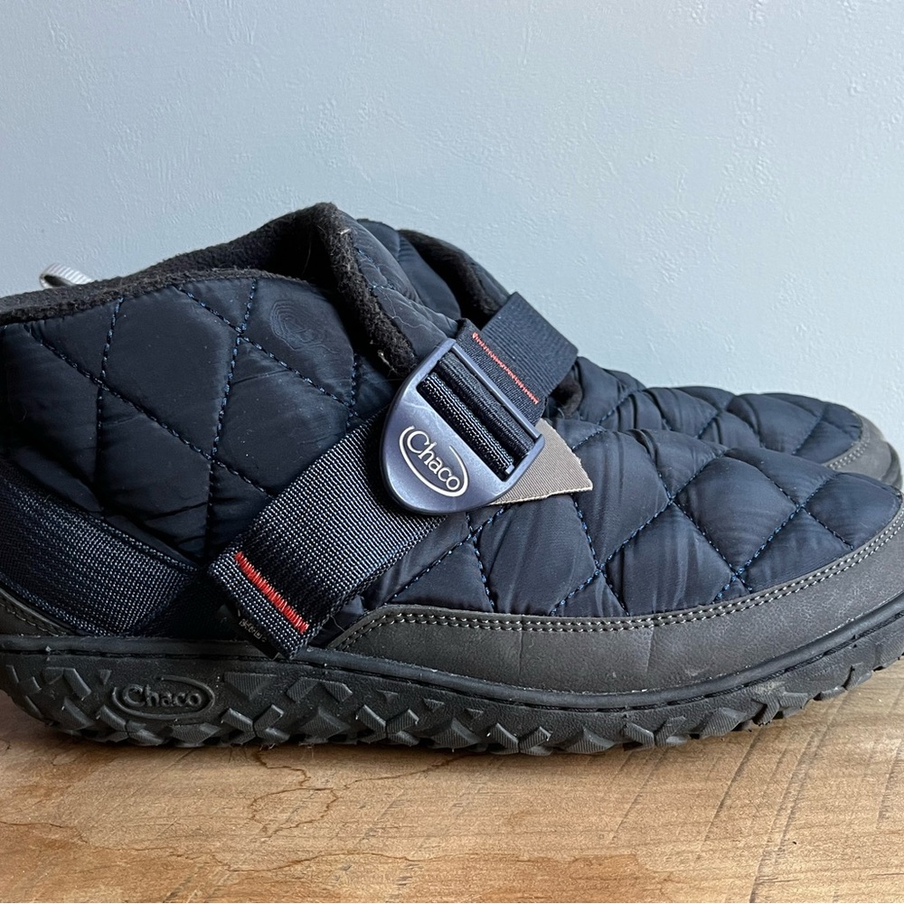 Chaco Black Slippers with Quilted Design and Rugged Sole
